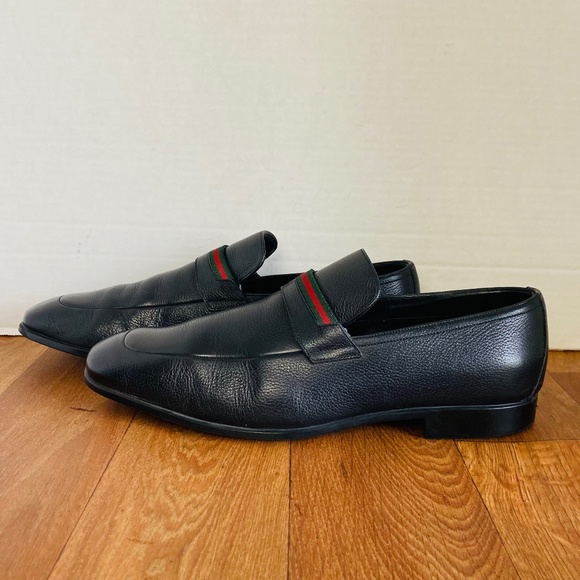NWB, GUCCI Mens Black Stripe Loafer, 8D. - Picture 6 of 8